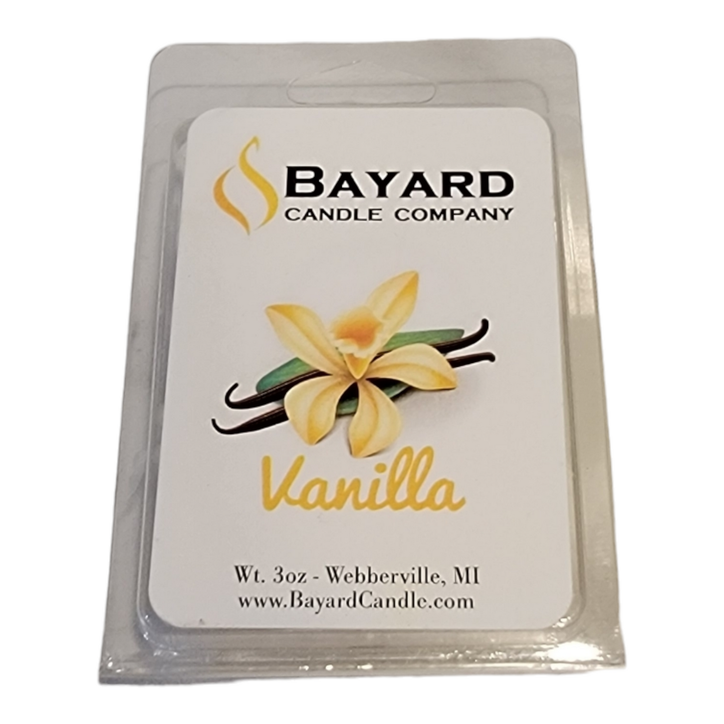 Vanilla Soy Wax Melt on white background