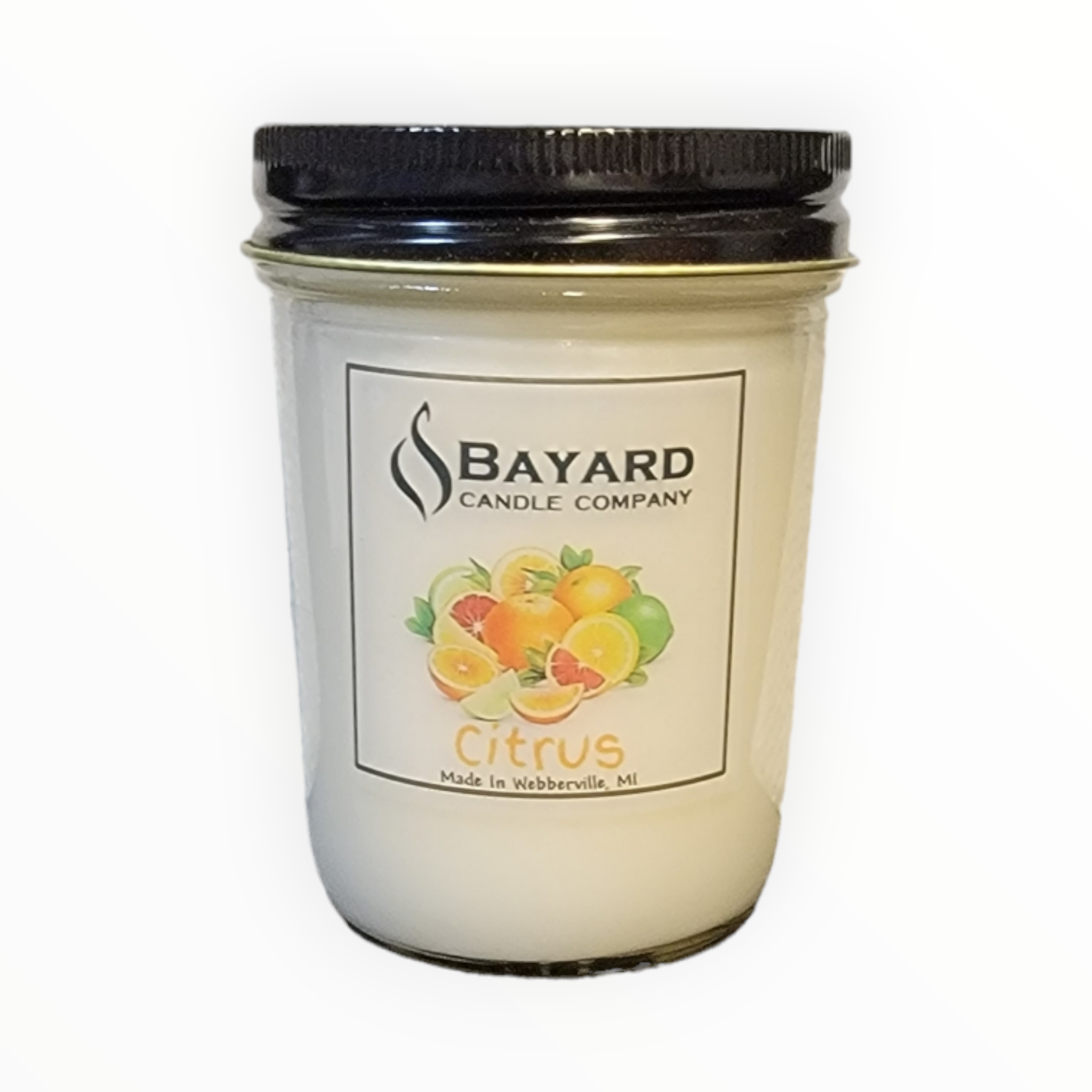 Citrus soy Candle on a white background