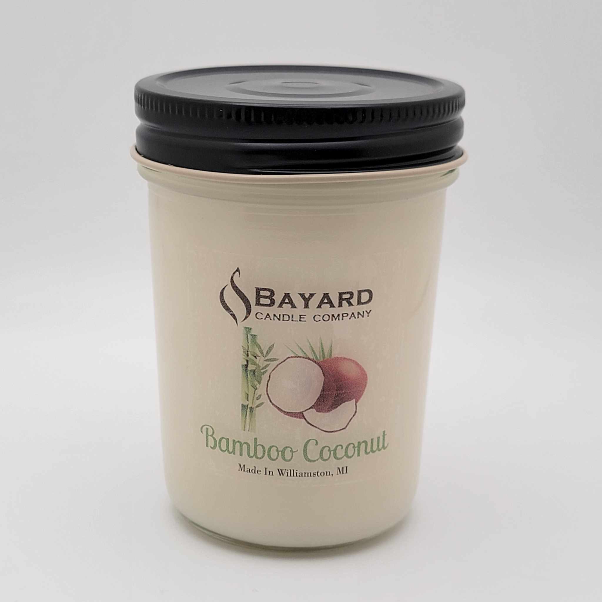 Bamboo Coconut Soy Wax Candle 7oz with top on