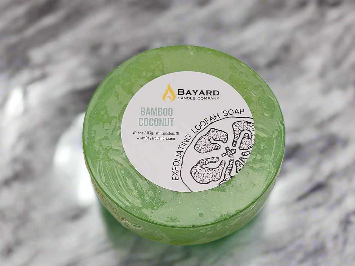 Exfoliating Loofah Soap Bamboo Coconut