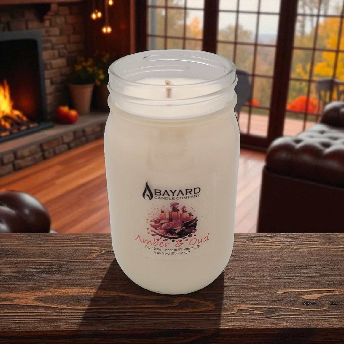 Amber and Oud Soy Candle 14oz