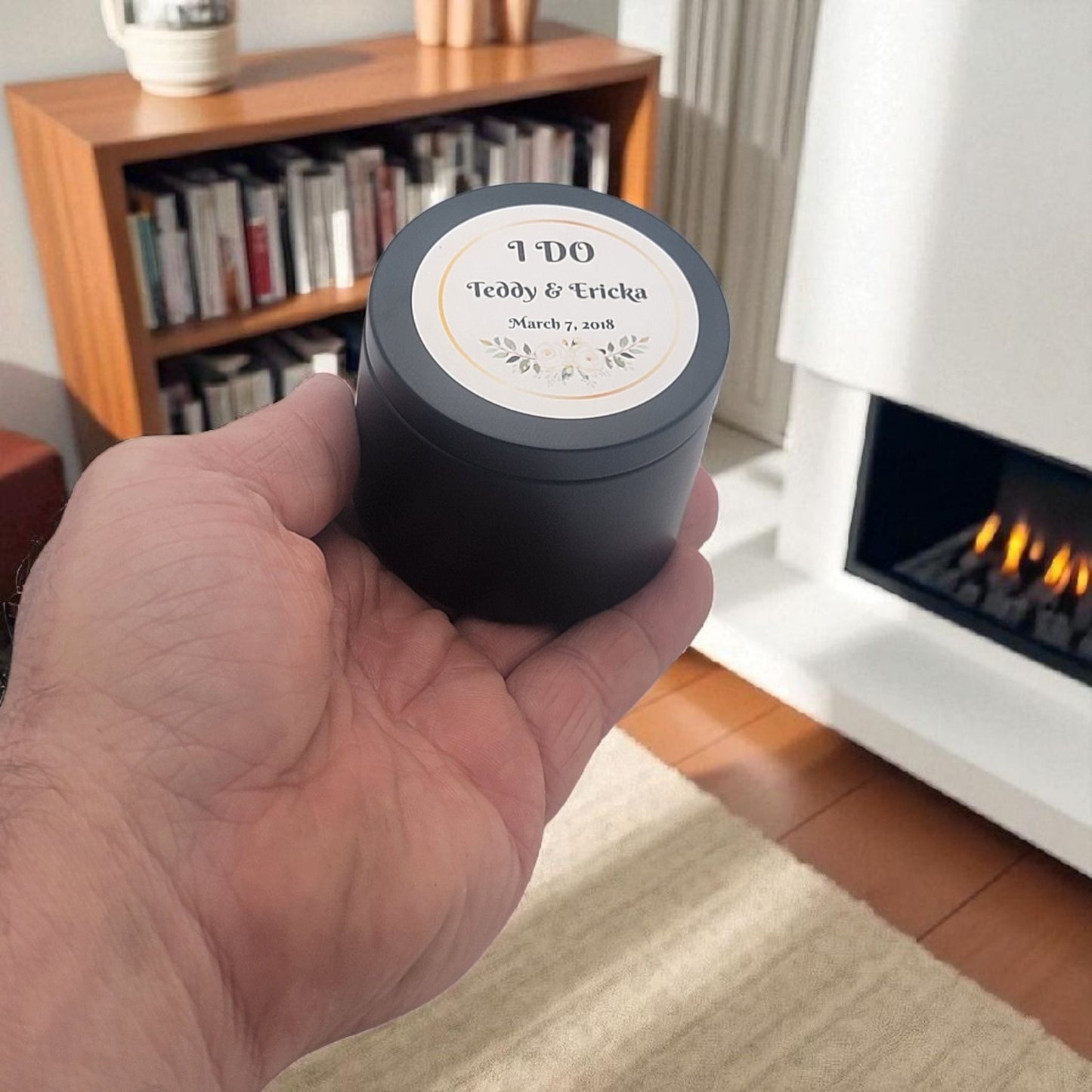 Party Favors Candle size comparison with a mans hand