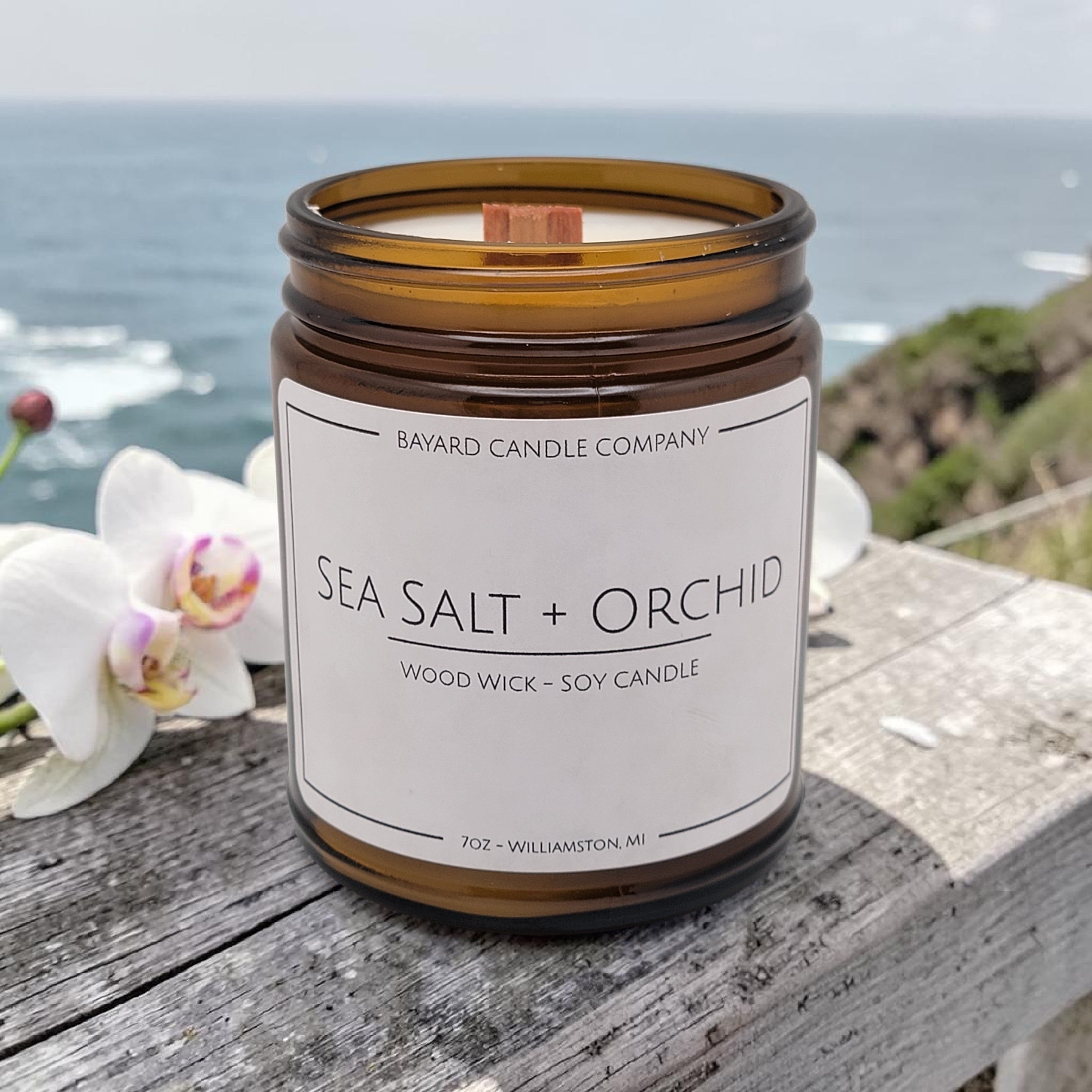 Seas Salt + Orchid Wood Wick Candle