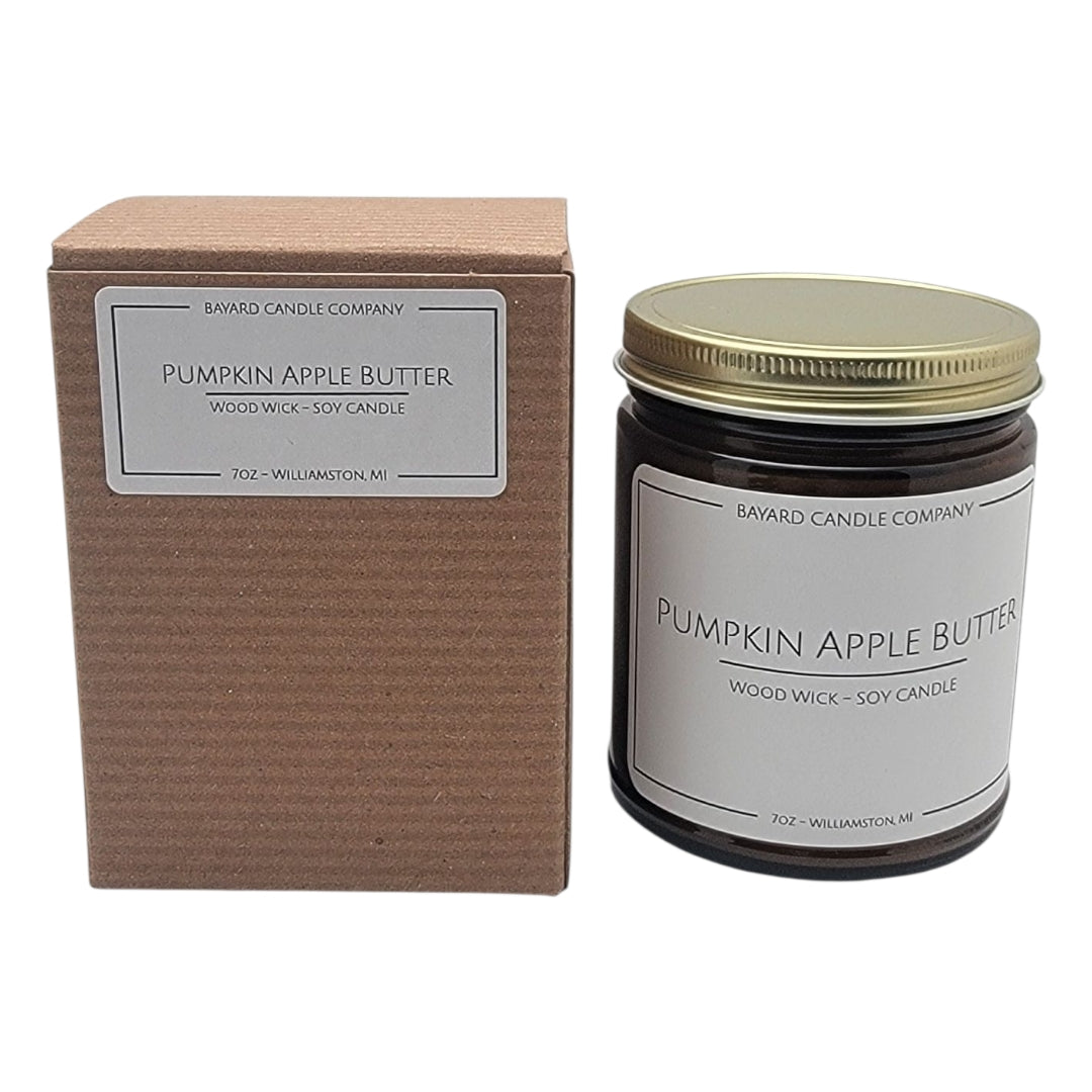 Pumpkin Apple Butter Wood Wick Candle with gift box