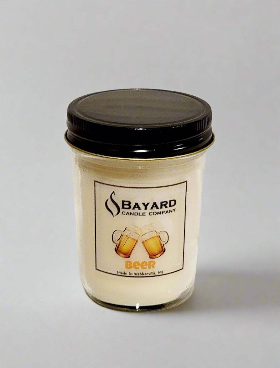 beer soy candle - 8oz top on