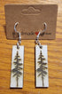 Norwegian Pine Wood Earrings White