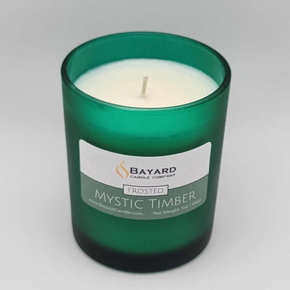 Frosted Mystic Timber Soy Candle Top