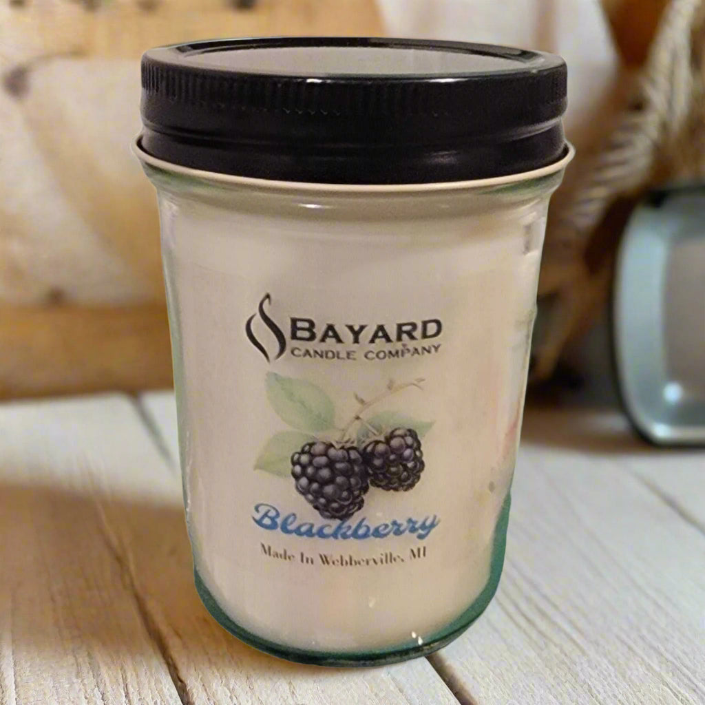 Blackberry Soy Candle by Bayard Candle Company - 8oz strong scent