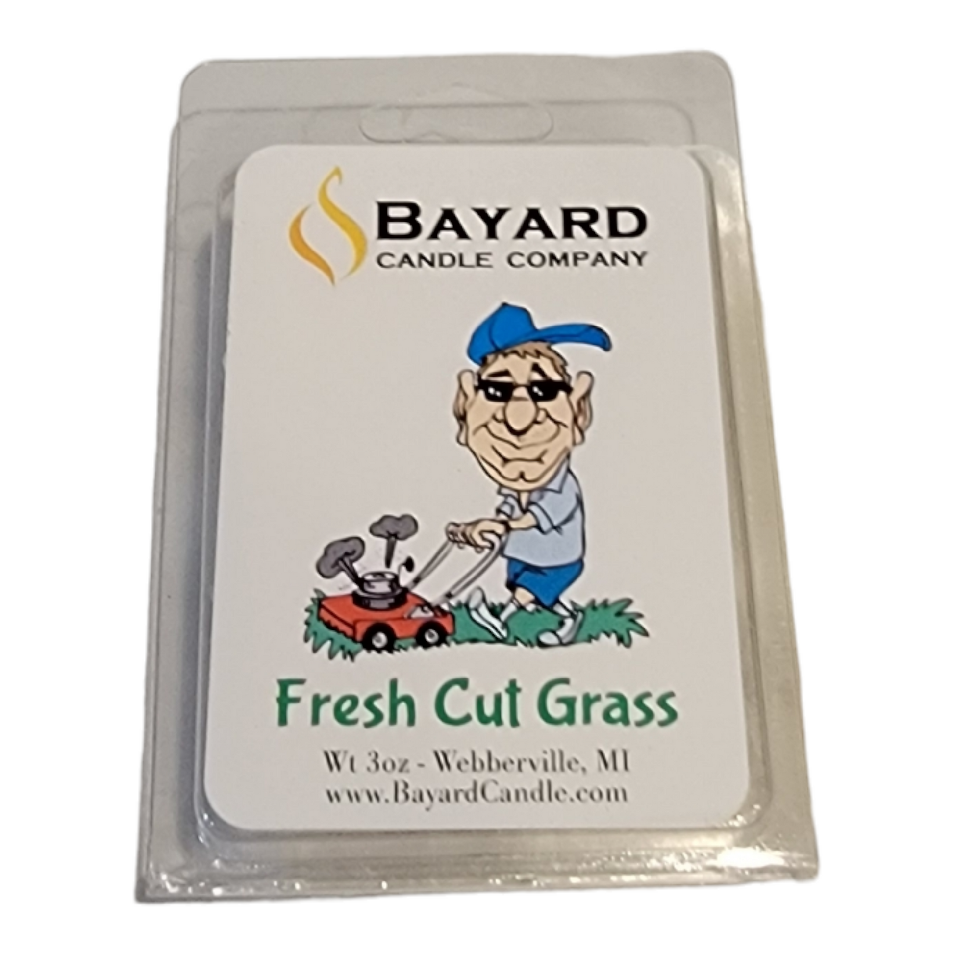 Fresh Cut Grass Soy Wax Melt on white background