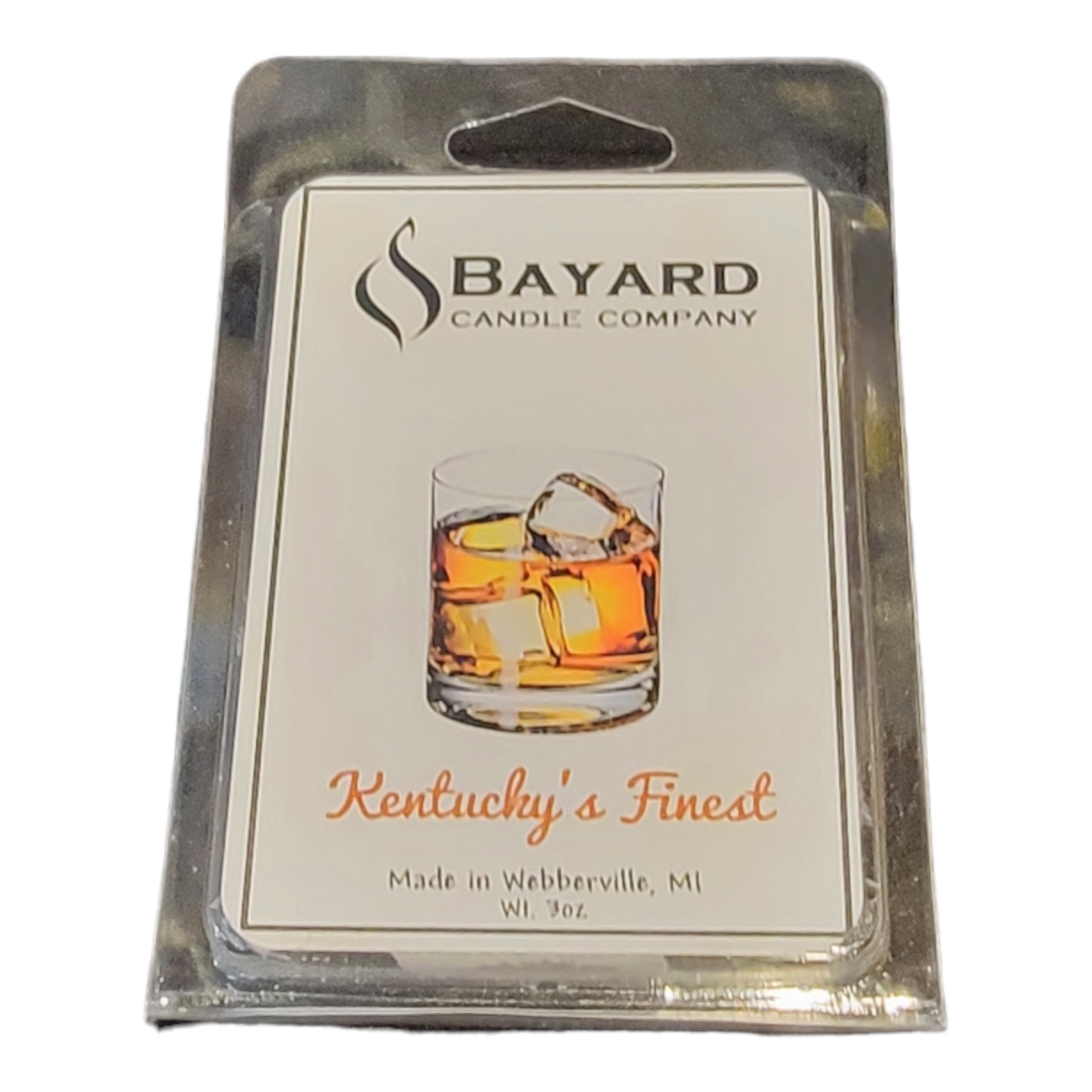 kentuckys finest soy wax melt on a white background