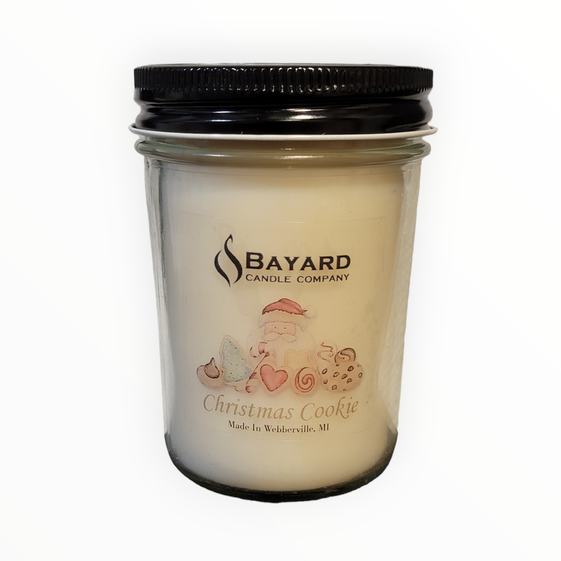 Christmas Cookie Soy Candle on white background