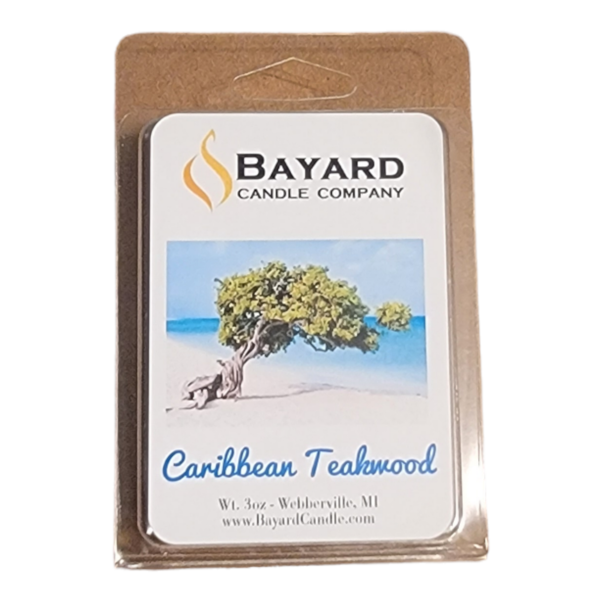 Caribbean Teakwood Soy Wax Melt on white background