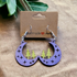 moon stars and trees earrings purple