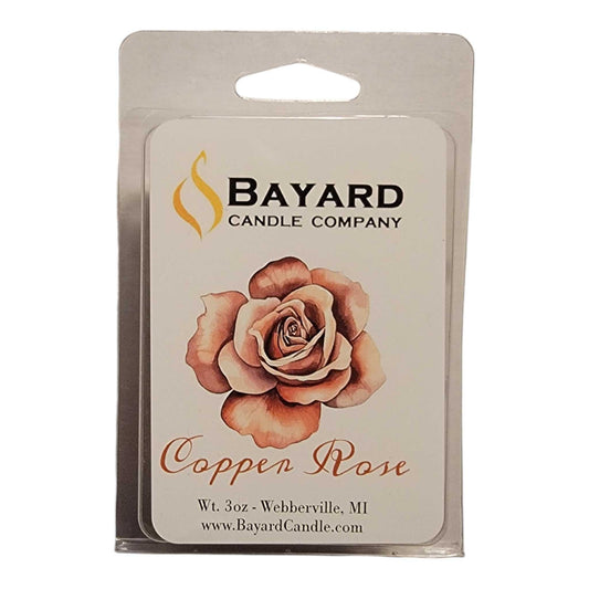 Copper Rose Soy Wax Melt by Bayard Candle Company up close shot