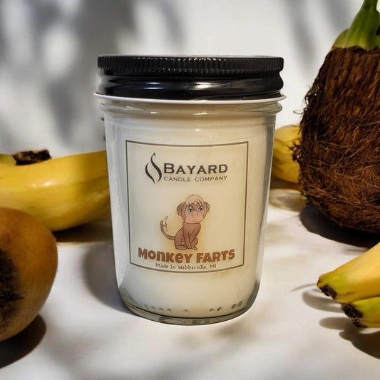 monkey farts soy candle
