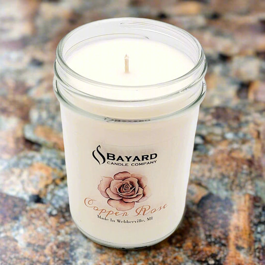 Copper Rose Soy Candle 8oz top