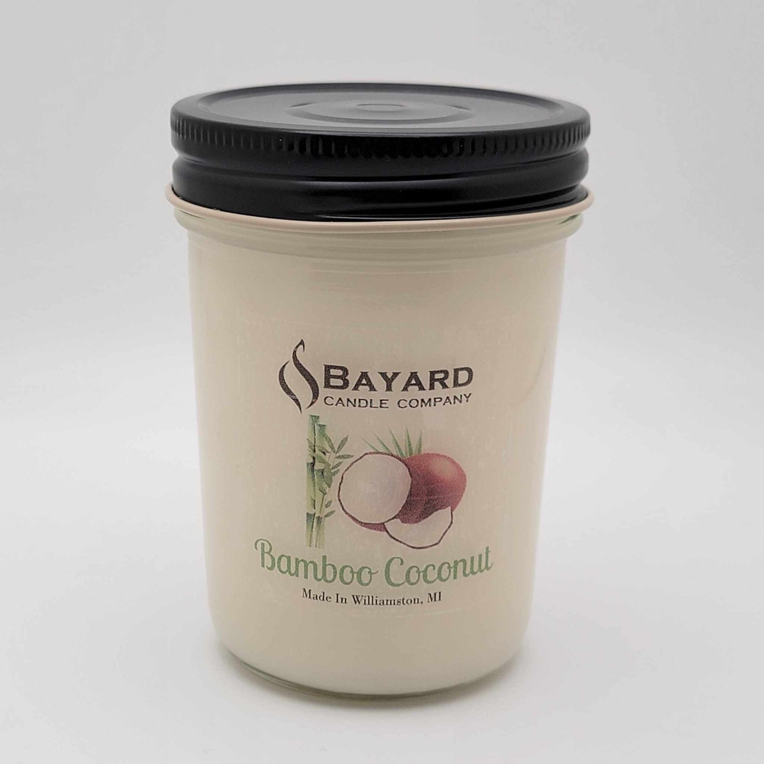 Bamboo Coconut Soy Wax Candle 7oz with top on