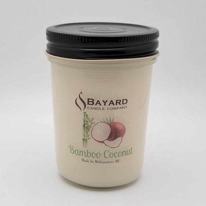 Bamboo Coconut Soy Wax Candle 7oz with top on
