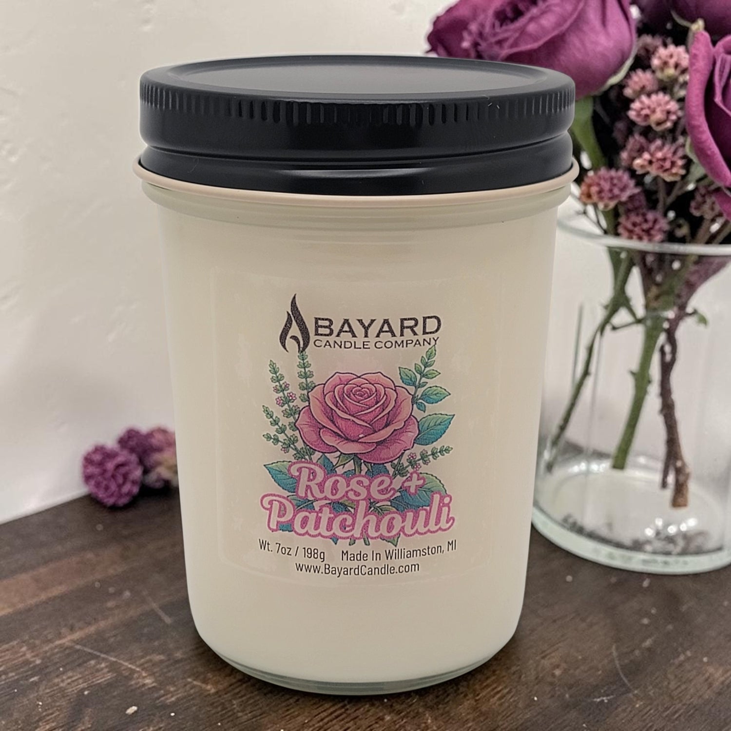 Rose + Patchouli Soy Candle