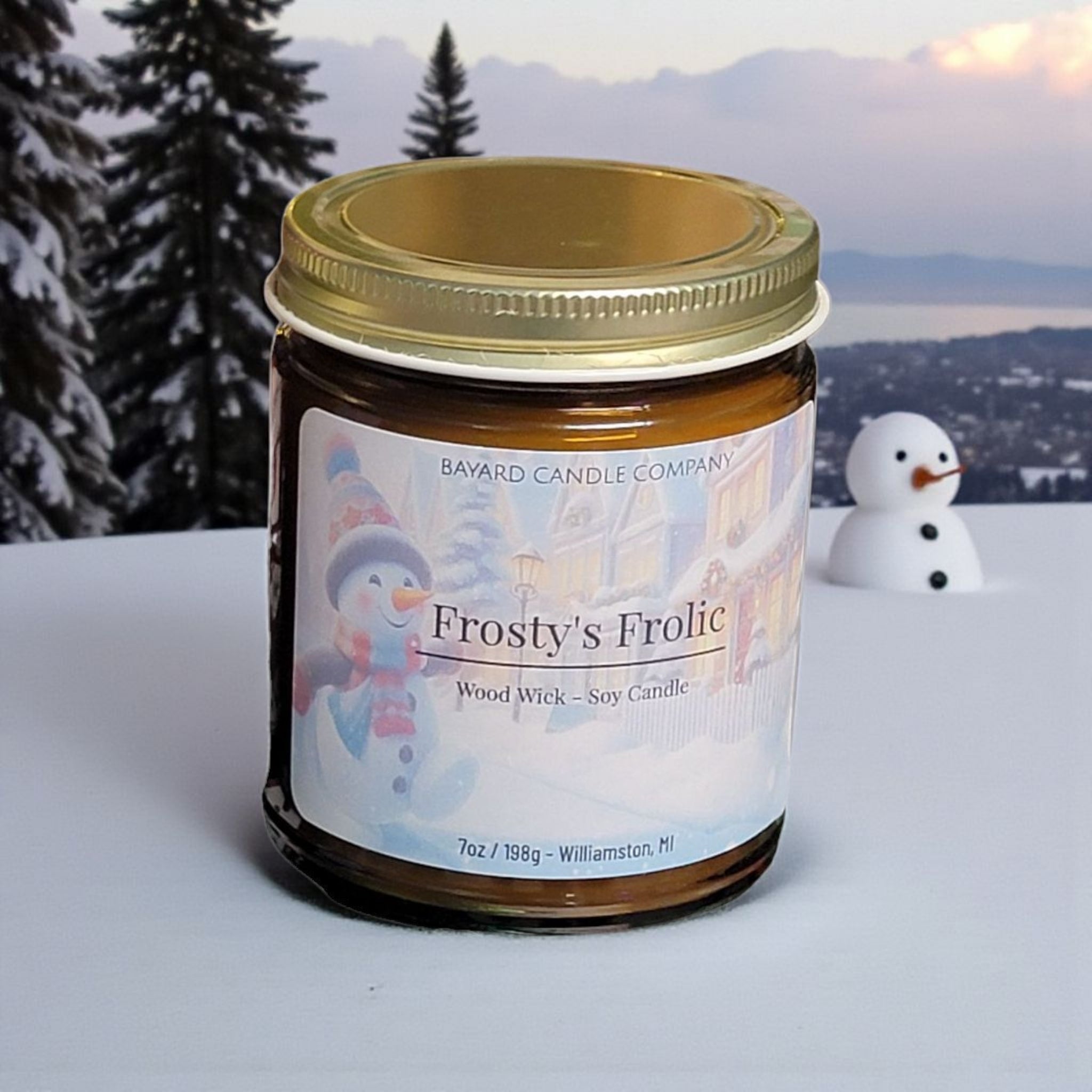 Frostys Frolic Wood Wick Candle 