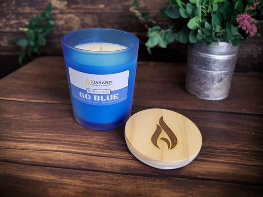Frosted Go Blue Candle 