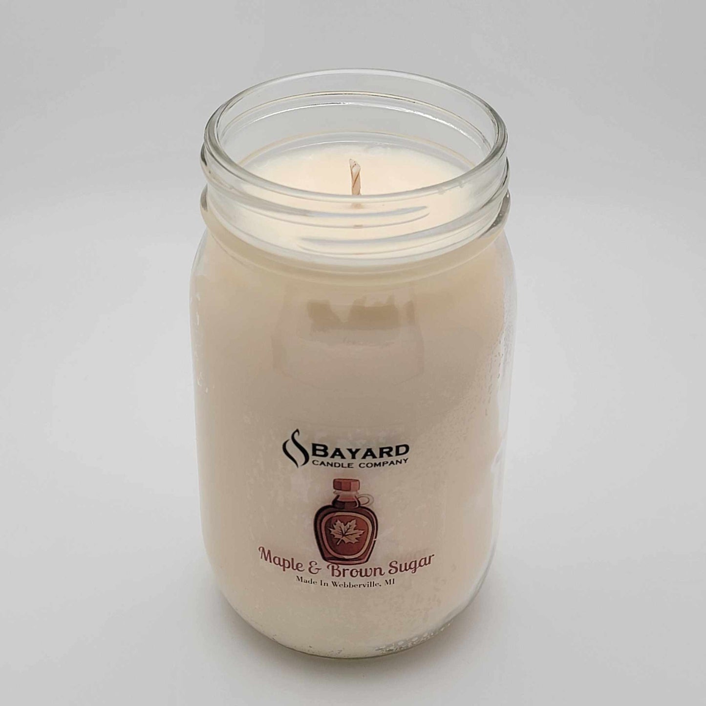 Maple and Brown Sugar Soy Candle 16oz top off