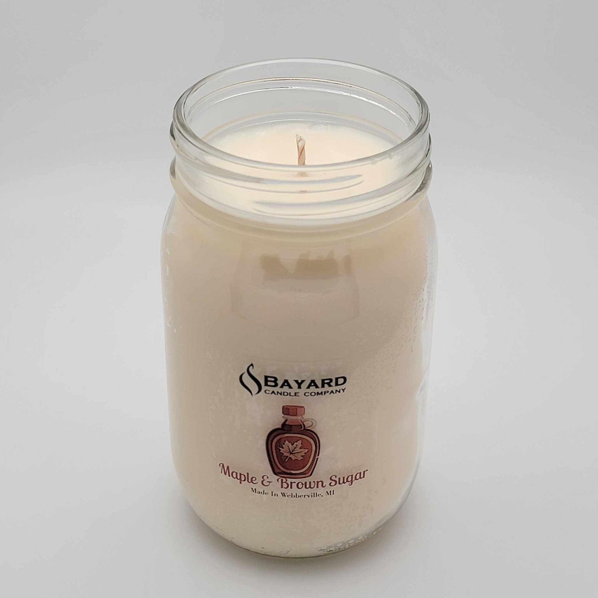 Maple and Brown Sugar Soy Candle 16oz top off