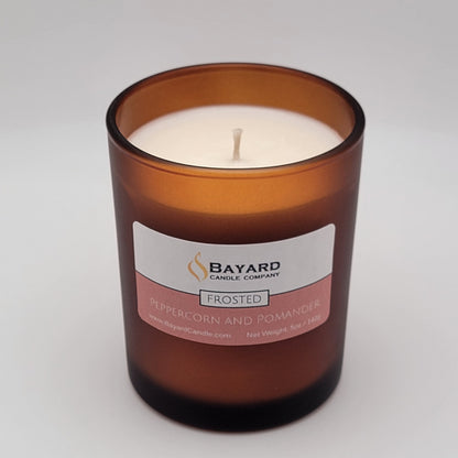Frosted Peppercorn and Pomander Soy Candle top