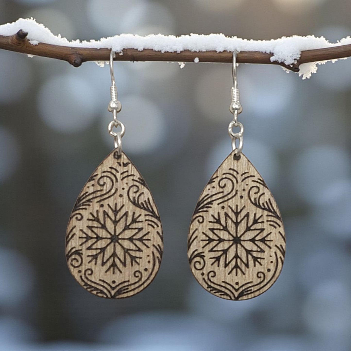 Snowy Teardrop Earrings