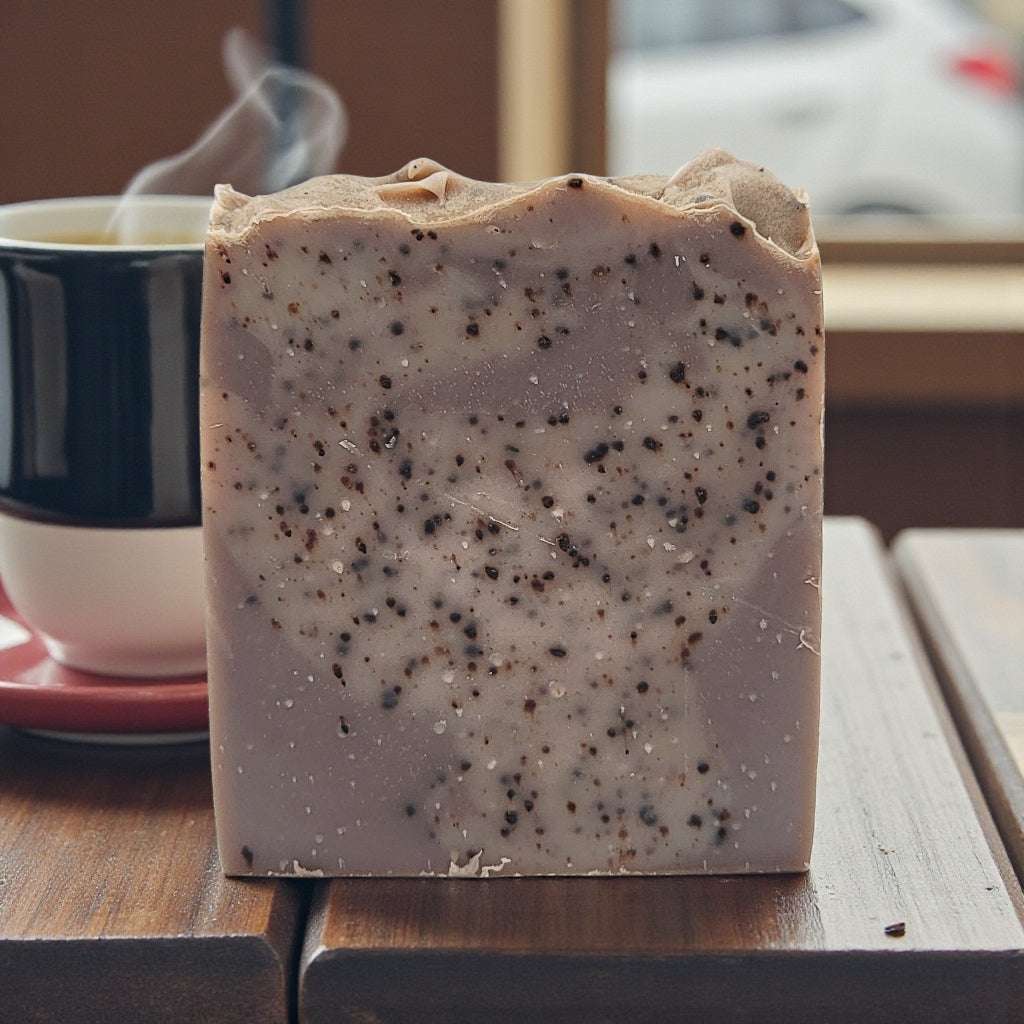 Cold Brewed Coffee Soap on a table