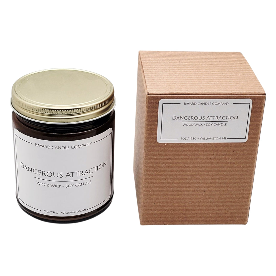 Dangerous Attraction Wood Wick Candle with gift box