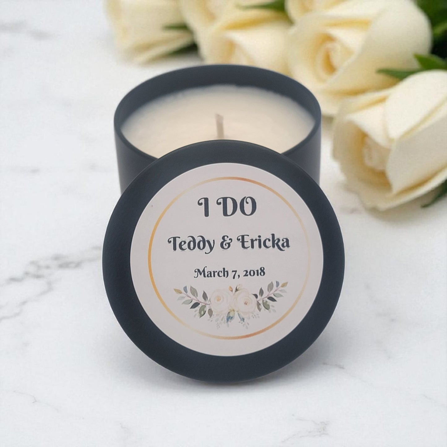 Wedding Favors Candle Collection with white roses