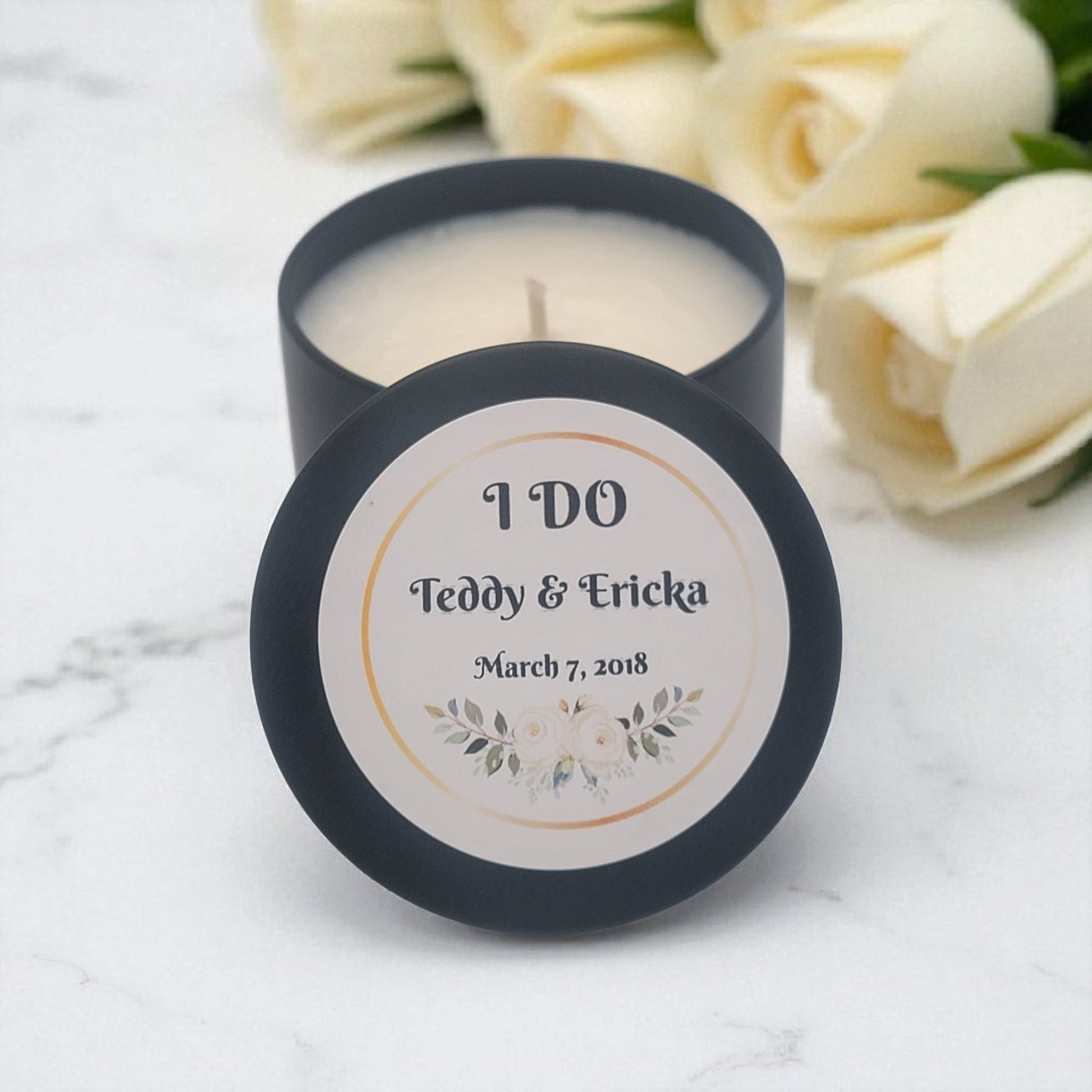 Wedding Favors Candle Collection with white roses