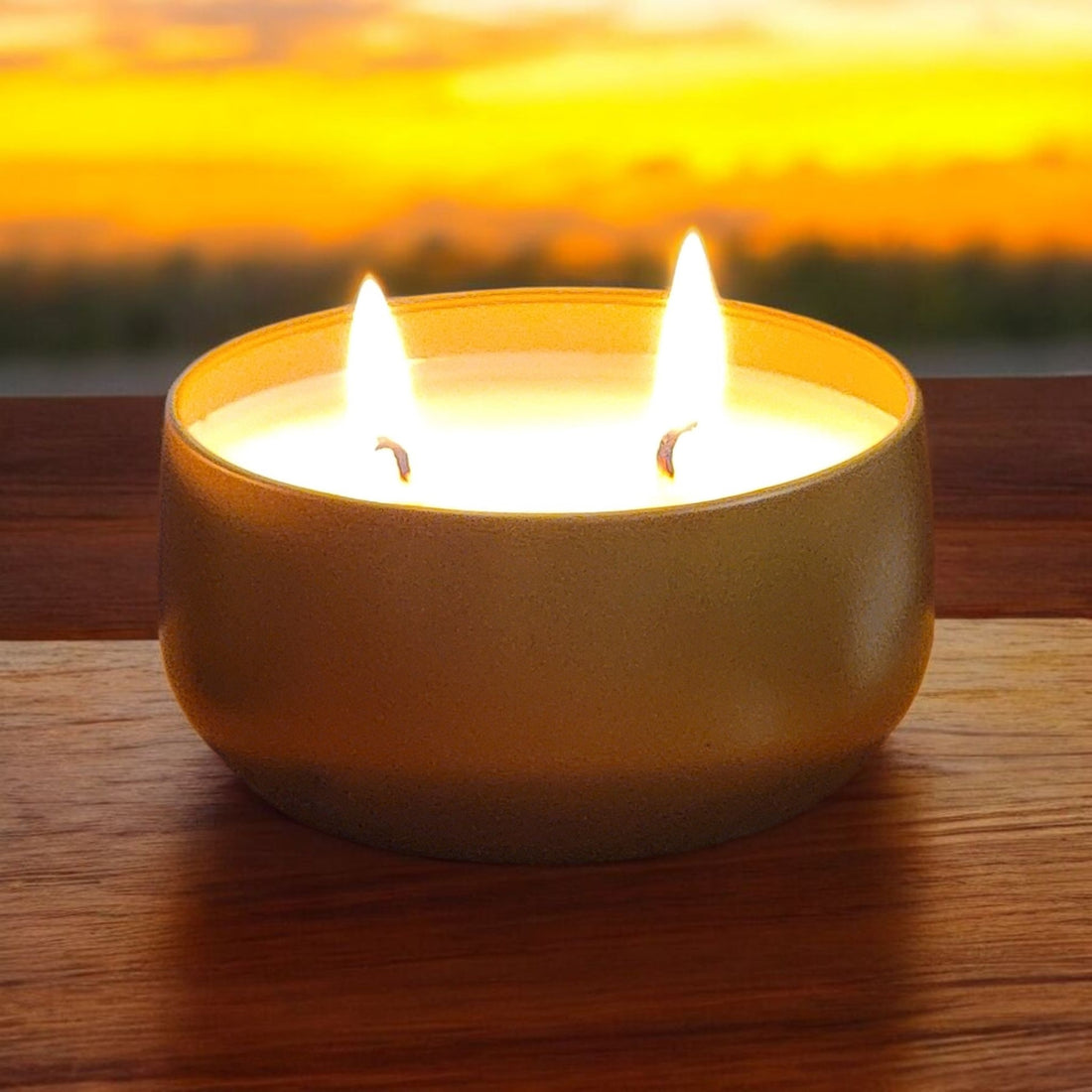 Citronella Soy Candle on the patio