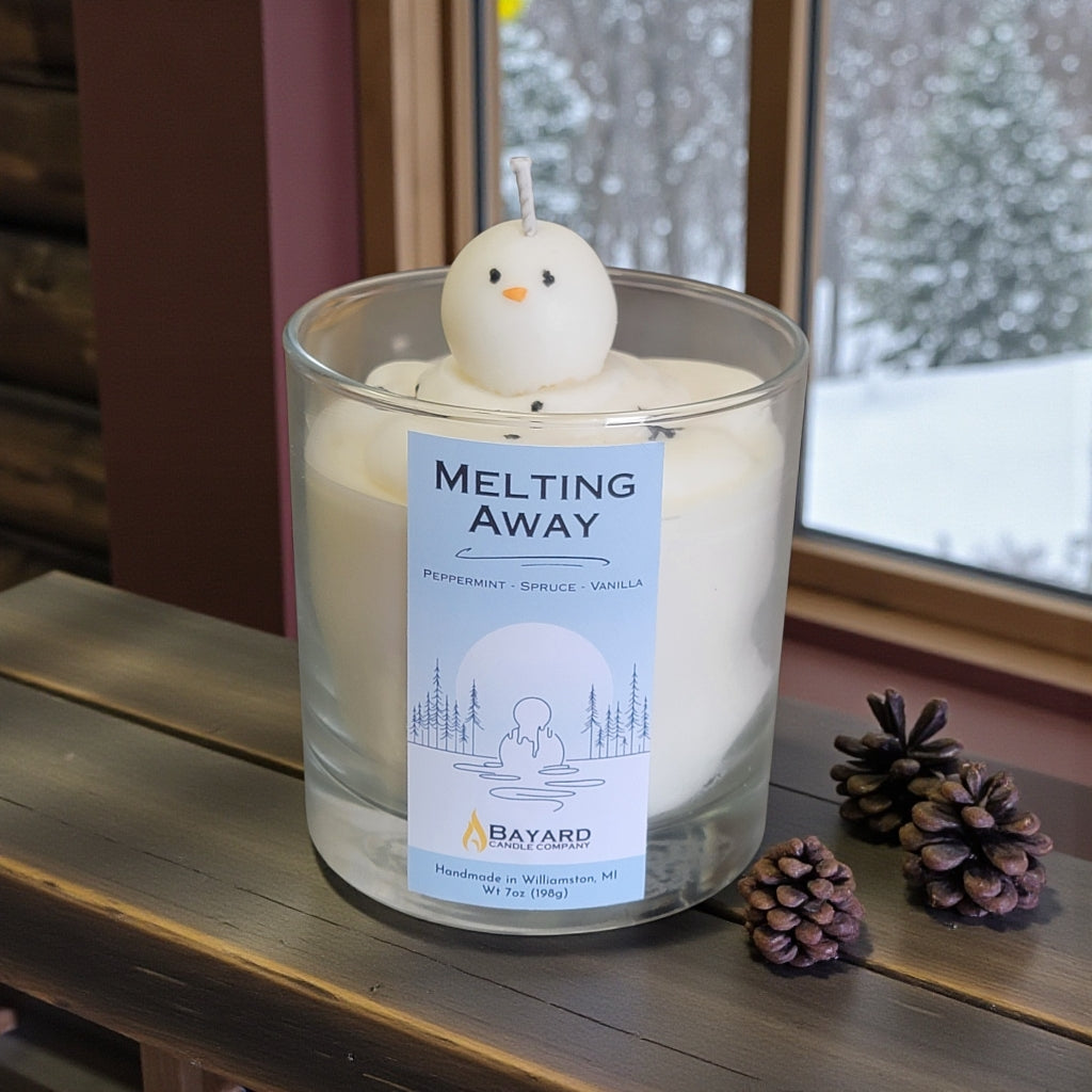 Melting Away Snowman Candle