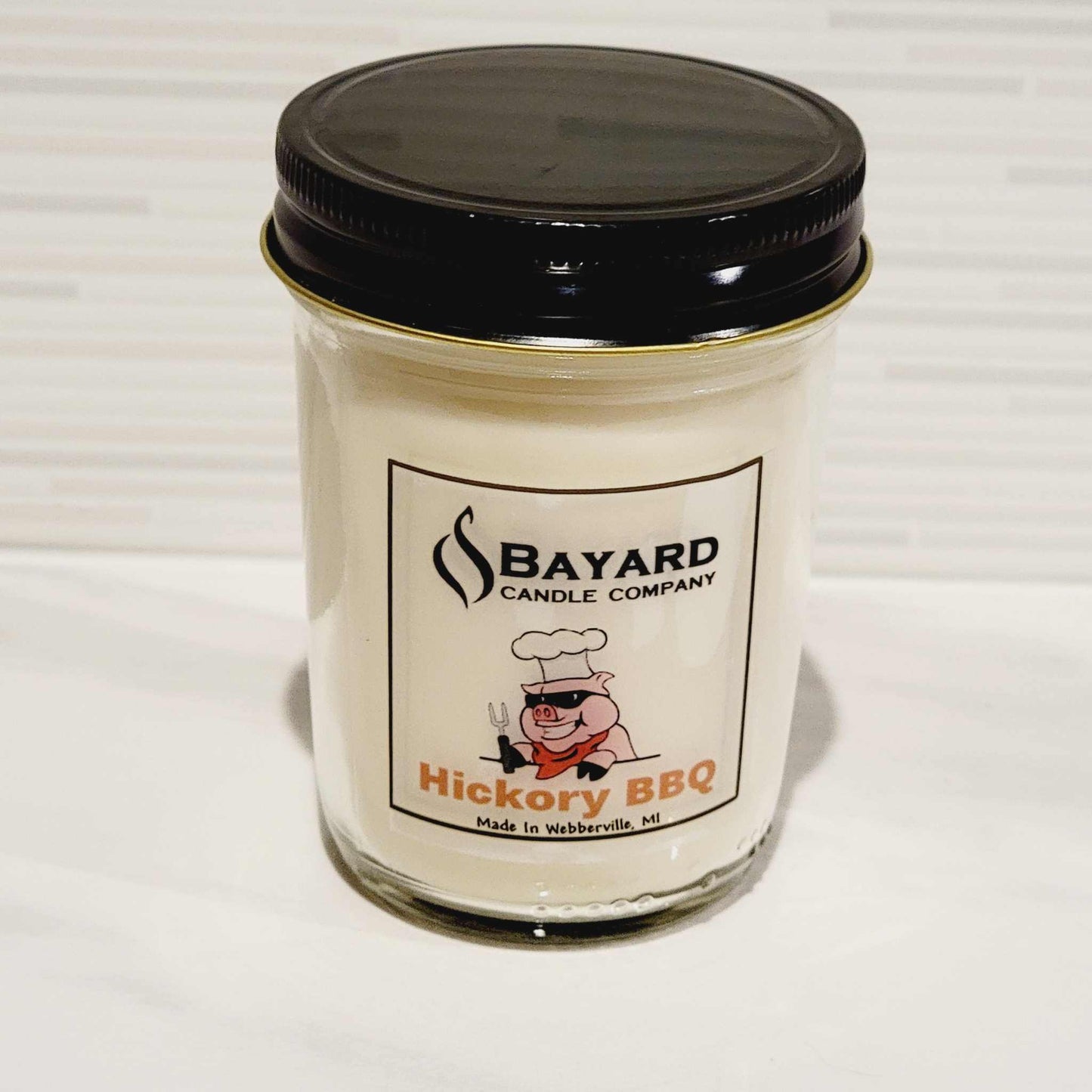 hickory bqq soy candle 8oz