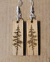 Norwegian Pine Wood Earrings Natural