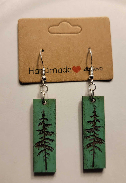 Norwegian Pine Wood Earrings