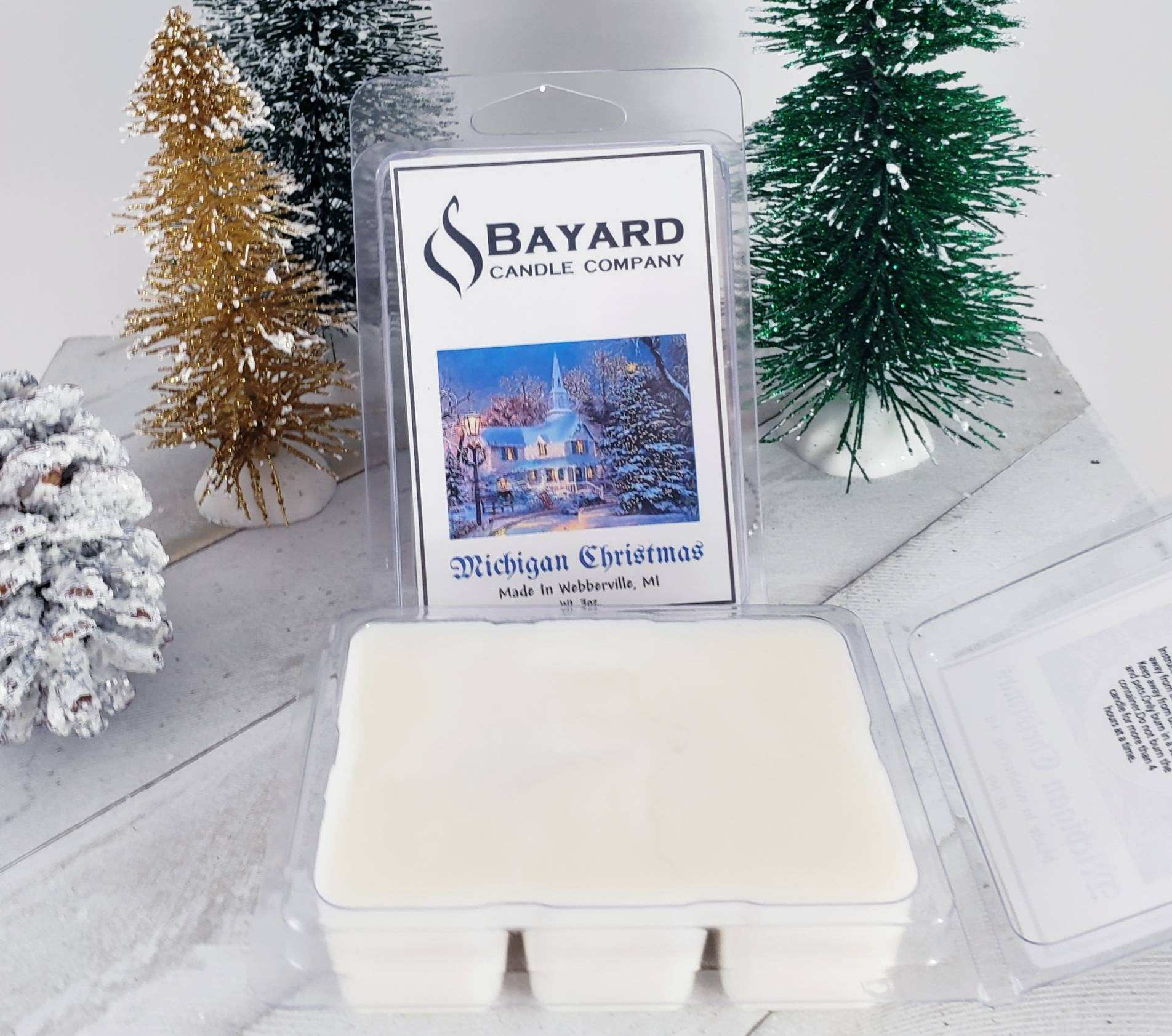 Michigan Christmas Soy Wax Melt on Display